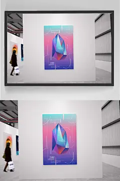 展览会馆海报绘画毕业作品艺术品样机