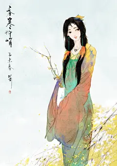春寒料峭-乜k_古风,水墨,女生,人物_涂鸦王国插画