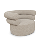 Tube Beige Boucle Armchair - Alternative view 1