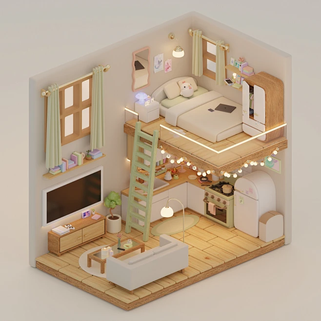 Cozy Studio Apartment-花瓣网