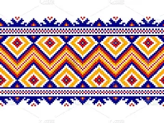 矢量插画乌克兰民间无缝图案点缀。少数民族饰品。边界元素。传统乌克兰、白俄罗斯民间艺术编织绣花图案——