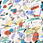 abstarct color doodle Emotional ILLUSTRATION  line mood Procreate