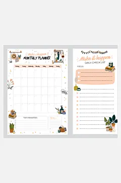 卡通可爱笔记本信纸装饰图案AI矢量-众图网