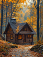 liusan63_In_the_picturesque_forest_there_is_a_small_wooden_hous_f048982f-1d9a-4599-9e06-496bf83ab1a8