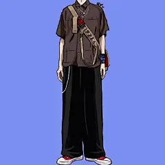帅气的男友风日常穿搭手绘插画，酷酷的#教科书式男友风穿搭##插画艺术# 作者@-早安宇宙- ​​​​