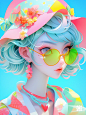 彩色女孩·Midjourney 艺术·多彩系列