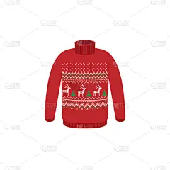 Vector ugly sweaters for Christmas party. Knitted 
