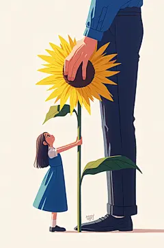 AI数字艺术夏季夏天金色向日葵人物插画-众图网