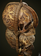 Dayak Skulls Trophy - realtime asset, Georgian Avasilcutei : I've started this asset for a challenge hosted by a fellow streamer(SirDigitalBacon). 25 days after the deadline I actually managed to finish it. It is inspired by the head trophy created by the