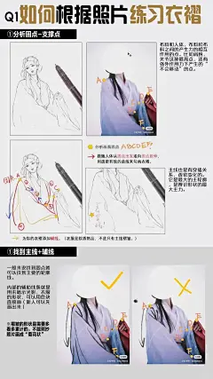 ✔️古风衣褶练习笔记-by鹤相欢 - 小红书