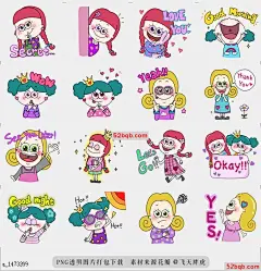 line贴图表情包Sprinkle Girls! 2 色彩缤纷，可爱的女