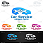 汽车服务向量设计与汽车修理形状和汽车概念