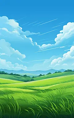 草地壁纸蓝天白云