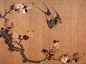 《杏花燕子》
以色彩直接点写花叶，清润秀丽。
作者：周之冕，明代画家。