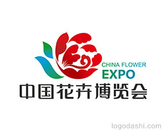 中国花卉博览会的logo设计由“国”字演...