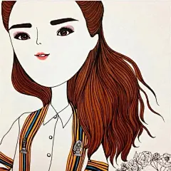 kapi复古女孩 简约系列 头像 线描 壁纸 酷酷