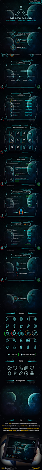 Space Game GUI Set - User Interfaces Game Assets