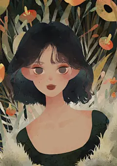 扁平化女孩插画 (4)