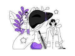 全国护肝日医疗人物扁平矢量概念运营手绘插画插画下载