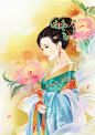 古风女场景画 『点缀宫妆面』