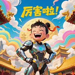 生成哪吒表情包 - 豆包