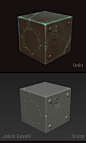 Material Definitions #1-4, Jakob Gavelli : Collecting these into a single Project instead of cluttering and padding out my Artstation with it.
Process Gifs on the sculpts, some dirty steps I take in photoshop to go from composite- to final texture. 
I enj
