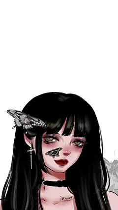 个性女生手绘插画高清手机壁纸