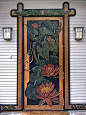 Water Lilly Carved Door by Amber Jean