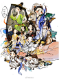 给画展整理了一下小鸟拟人角色，居然画了60多个角色，都可以做一个ssr 海报大合集了！！
#这就是中国风##遇见艺术##鹿溟山# ​​​​
