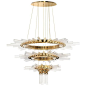 Luxxu Majestic Chandelier In Gold-plated Brass And Crystal Glass Flute Details