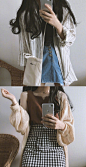 配色清新、舒服的日常搭配。 ​​​​