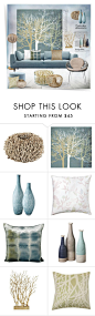 "Tranquill Trees" by snowbell ❤ liked on Polyvore featuring interior, interiors, interior design, thuis, home decor, interior decorating, See by ChloÃ©, D&M, Klong en Lazy Susan: 