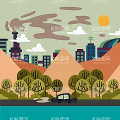 城市风景下的生态环境  - 源文件下载【酷图网】城市,风景下,生态,环境,矢量,素材,树木,环保,环境保护,广告宣传,