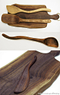 美国Vermont州的木工艺人Jordan Marvin用硬木雕各种勺子，材质包括樱桃木、胡桃木、枫木等，手工精雕细琢，不上色只是用食用油做过密封。就这样开出一间在线商店，每只勺子都是独一无二的艺术品。