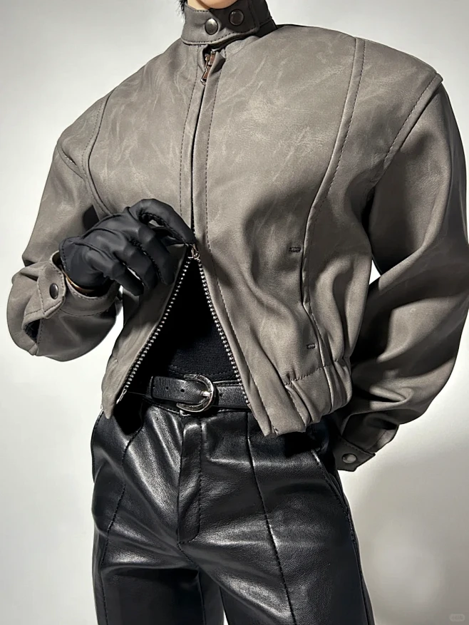 Crack leather jacket...