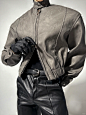 Crack leather jacket - 小红书