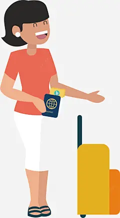 旅游主题人物拿护照机票的女游客矢量图 旅游主题人物拿护照机票的女游客矢量素材免费下载 旅游人物 旅行 海旅游季 相机 矢量图 色彩 行李 行李箱 远行 元素 免抠png 设计图片 免费下载 页面网页 平面电商 创意素材