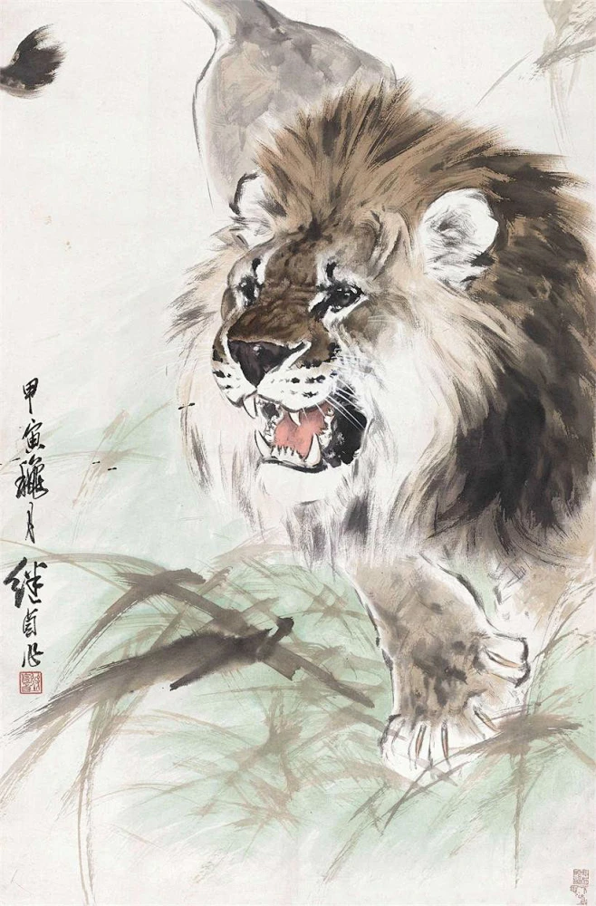 刘继卣· 狮《威震大千》-花瓣网