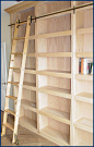 bookshelves with ladders - Google Search- Steve could build this....