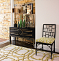 Rutherford Hollywood Regency Black Gold Gilt Collector's Console Dresser transitional-side-tables-and-end-tables