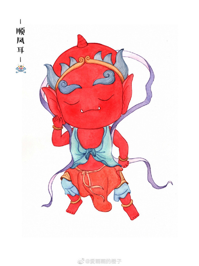 #妈祖# #水彩插画# （作者： 爱画画...