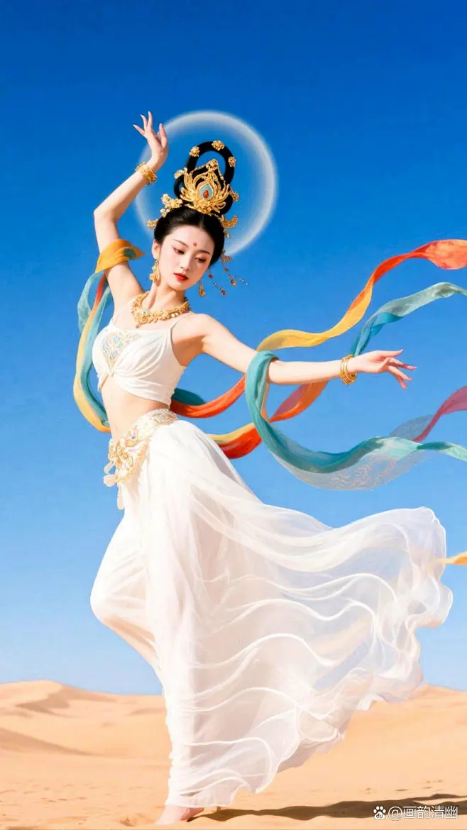 敦煌飞天舞，穿越千年的美丽，此刻...@画韵清幽的动态-花瓣网