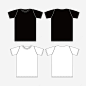 黑白T恤正反面模板高清素材 素材 免费下载 页面网页 平面电商 创意素材 png素材