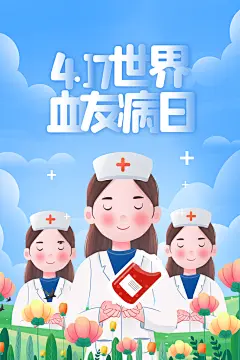 世界血友病日医疗健康爱心血友病科普海报