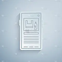 剪纸停止塑料污染图标孤立在灰色背景。生态的海报。纸艺术风格。矢量图