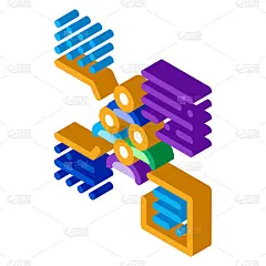 功能的人从组等距图标矢量插图