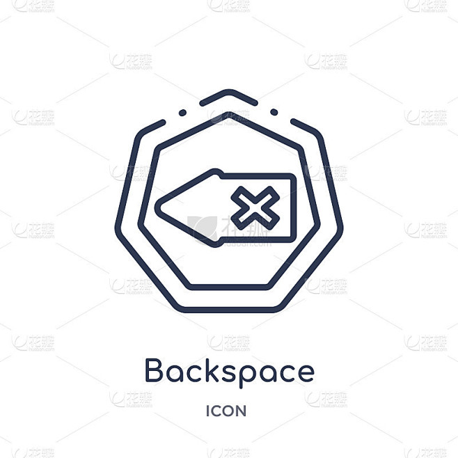 Linear backspace icon from Arrows outline collecti