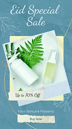 Skincare products eid special sale ecommerce story