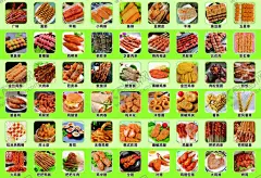 多样美食大集合 【酷图网】美食,菜肴,烹饪,食材,小吃,糕点,主食,肉类,蔬菜,海鲜,汤品,甜品,面食,烧烤,煎炸,菜单海报,烤鱿鱼,炸串,烤肠
