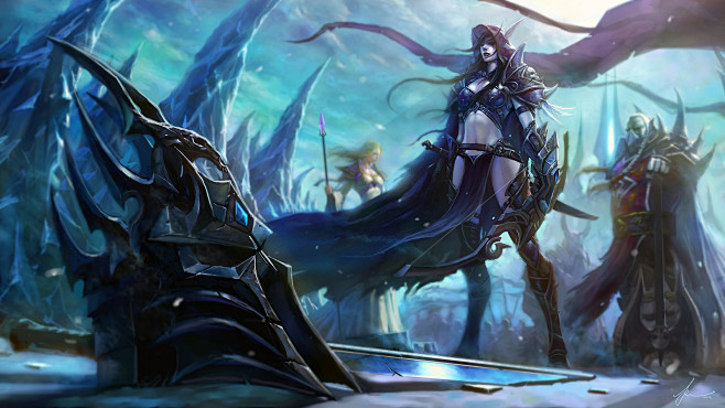 希女王好评美术作品巫妖王的陨落欣赏魔兽世界